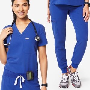 Last Pair Figs Winning Blue Scrub Set